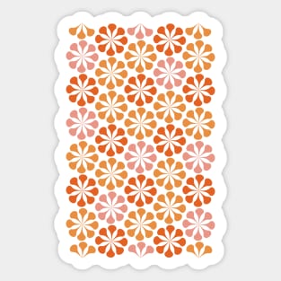 Mod flower pattern (pink and orange) Sticker